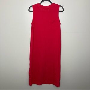 EVERLANE Pocket Tank Dress Red Mini Medium